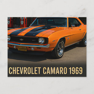 Cartão Postal 1969 Chevrolet Camaro Carro Muscle Americano Estra