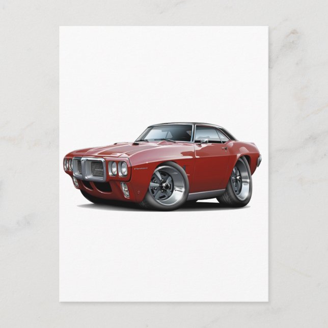 Cartão Postal 1969 Firebird Maroon-Black Top Car (Frente)