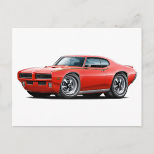 Cartão Postal 1969 GTO Juiz Red Hhidden Headlight Car