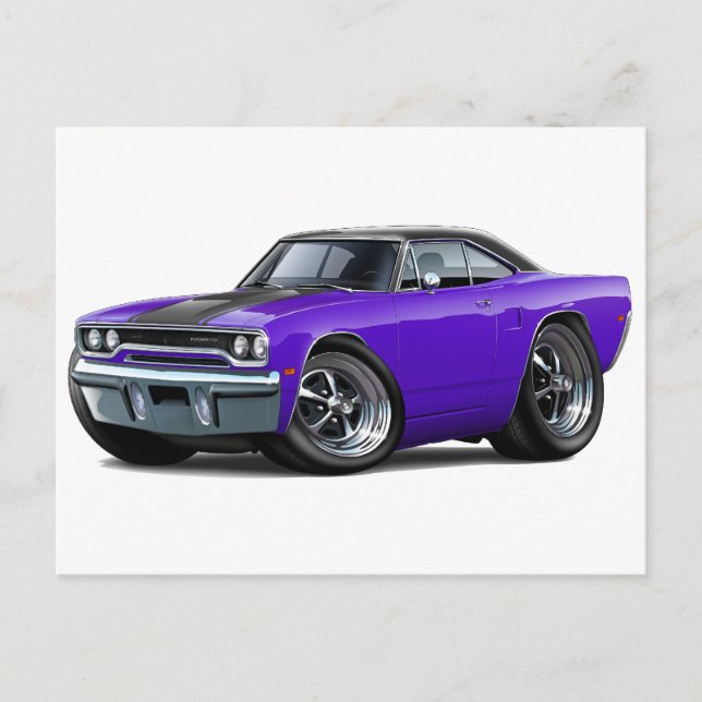 Cartão Postal 1970 Roadrunner Purple-Black Top (Frente)