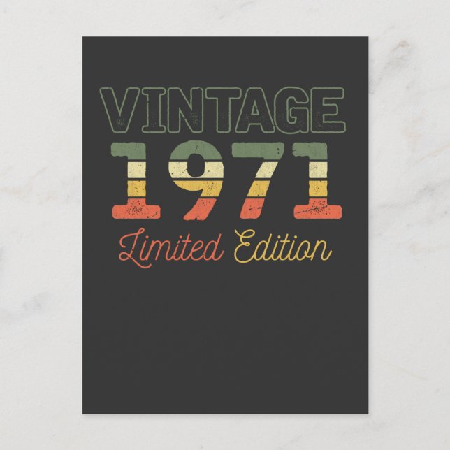 Cartão Postal 1971 50 anos de idade 50º aniversário (Frente)