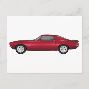 Cartão Postal 1972 Camaro: Carro Muscular: Candy Apple Finish: