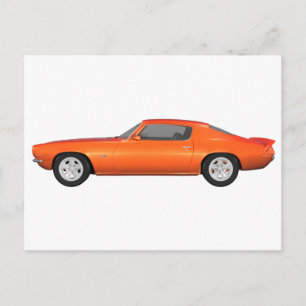 Cartão Postal 1972 Camaro: Carro Muscular: Término Laranja: