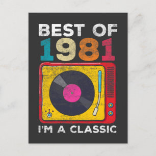 Cartão Postal 1981 Nascido Vinil de Aniversário de 40 Anos Músic