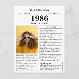 Cartão Postal 1986 Newspaper Party Favor