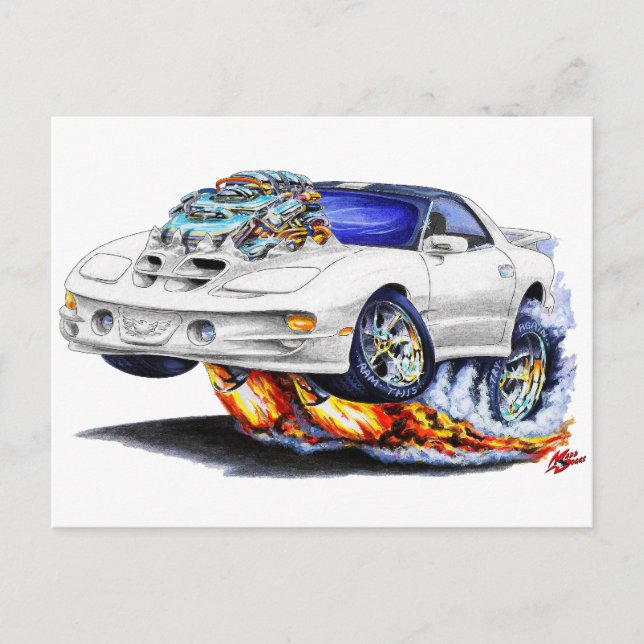 Cartão Postal 1998-02 Firebird Trans Am White Car (Frente)