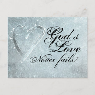 Cartão Postal 1 Corintianos 13:8 O amor de Deus nunca falha