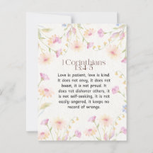 1 Coríntios 13:4-5 Design Aquarela Suave