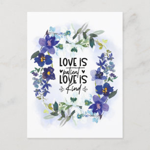 Cartão Postal 1 Coríntios 13:4 O amor é paciente Versículo Bíbli