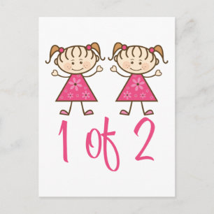 Cartão Postal 1 De 2 Meninas Rosa