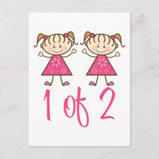 Cartão Postal 1 De 2 Meninas Rosa