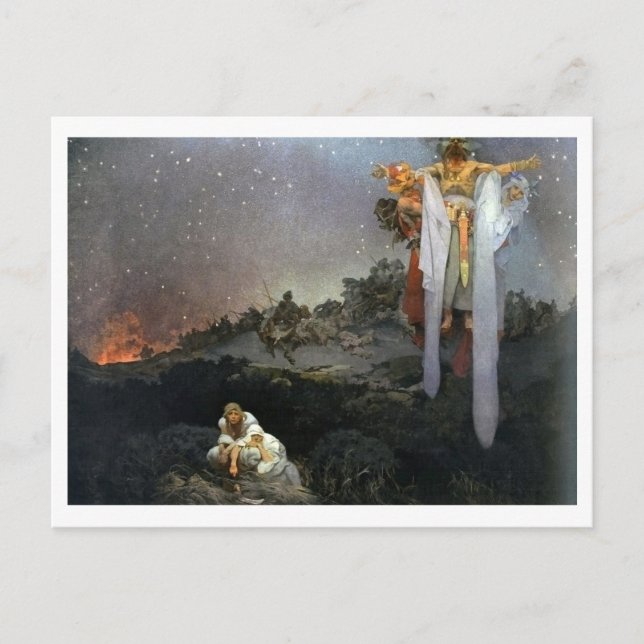 Cartão Postal #1 Eslavos em sua terra natal, Mucha (Frente)