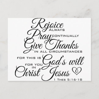 Cartão Postal 1 Estas 5:16-18 - Arte de Escritura