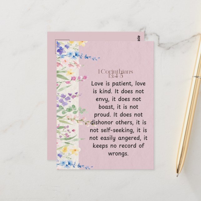 Cartão Postal 1 Imagem Versa de Bíblia 13:4-5 (Frente/Verso In Situ)