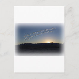 Cartão Postal 1 Samuel 15:22 Borda Branca Sunset