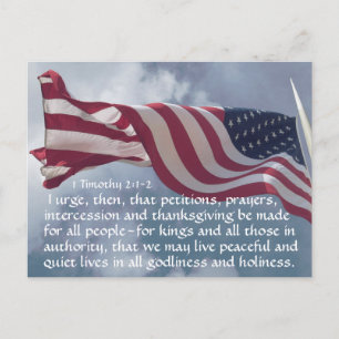 Cartão Postal 1 Timothy 2:1-2 Prayers... for those in authority