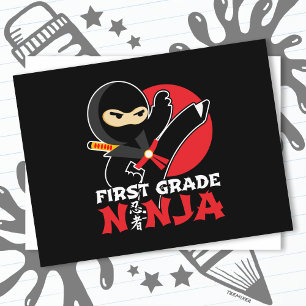 Cartão Postal 1rua Ninja Chuta Primeiro Dia De Volta À Escola