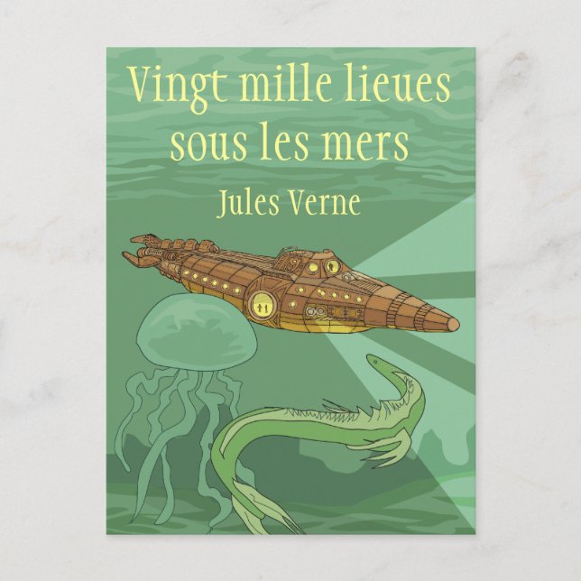 Cartão Postal 20000 lieues sous les mers - Jules Verne (Frente)