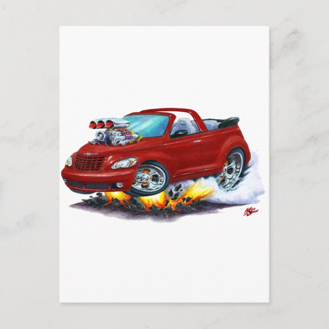 Cartão Postal 2008-10 PT Cruiser Maroon Convertível (Frente)