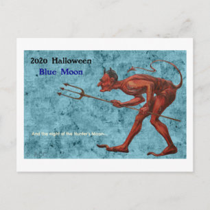 Cartão Postal 2020 Halloween Blue Moon Devil