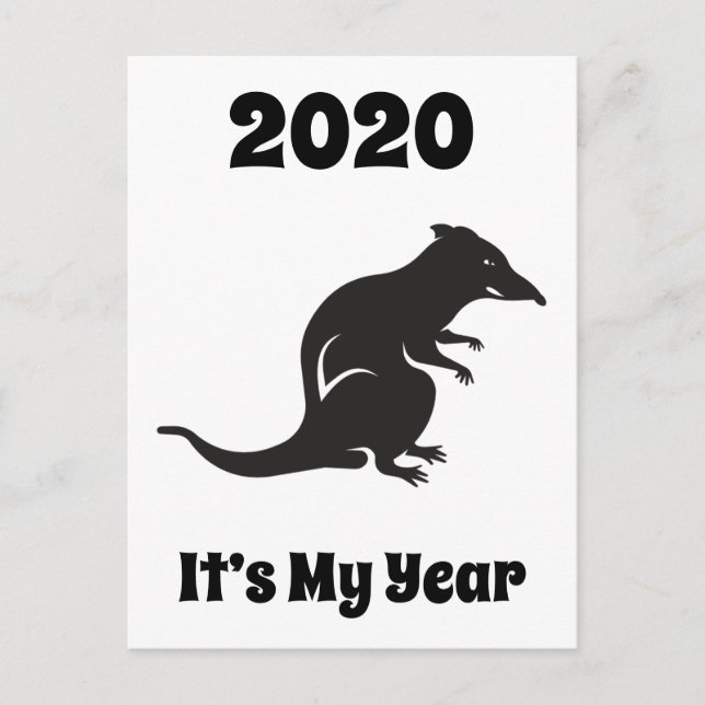 Cartão Postal 2020 Meu Ano do Rato (Frente)