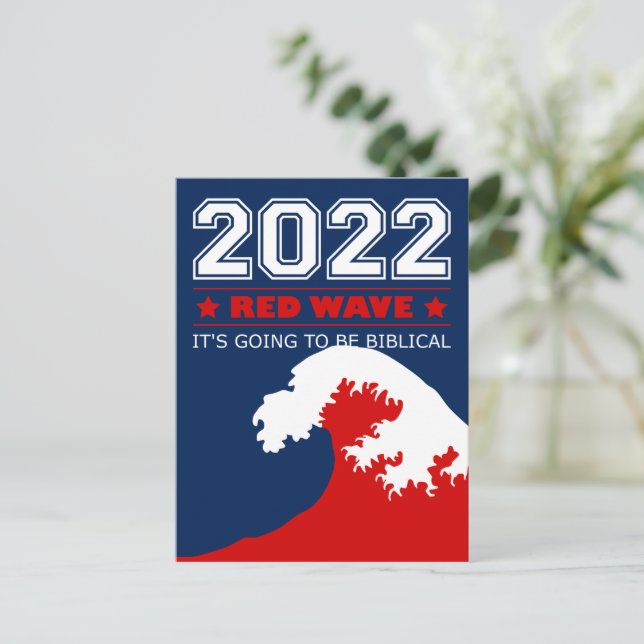 Cartão Postal 2022 Midterms RED WAVE Vai ser bíblico (Em pé/Frente)