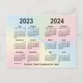 Cartão Postal 2023-2024 Calendário da Escola de Nuvem do Arco-ír