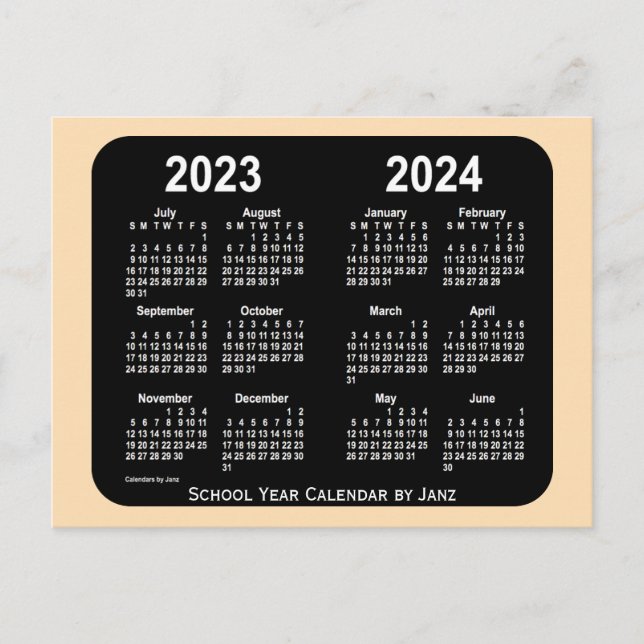 Cartão Postal 2023-2024 Calendário da Mini Escola de Trigo Neon  (Frente)