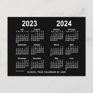 Cartão Postal 2023-2024 Calendário do Neon White School por Janz