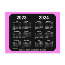 2023-2024: Violet Neon Mini School Calendar