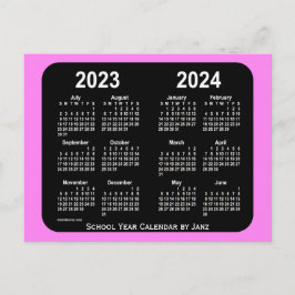 Cartão Postal 2023-2024: Violet Neon Mini School Calendar