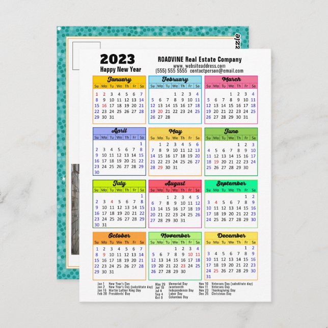 Cartão Postal 2023 Foto de negócios moderna com brilho verde no  (Frente/Verso)