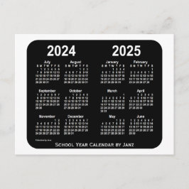 Cartão Postal 2024-2025 Calendário Branco da Escola Neon de Janz