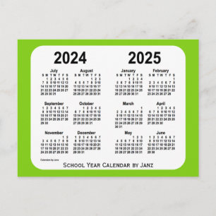 Cartão Postal 2024-2025 Calendário da Escola Verde Amarela de J