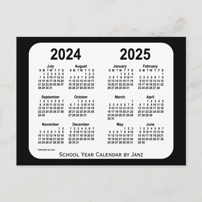 Cartão Postal 2024-2025 Calendário das Escolas Negra e Branca de (Frente)