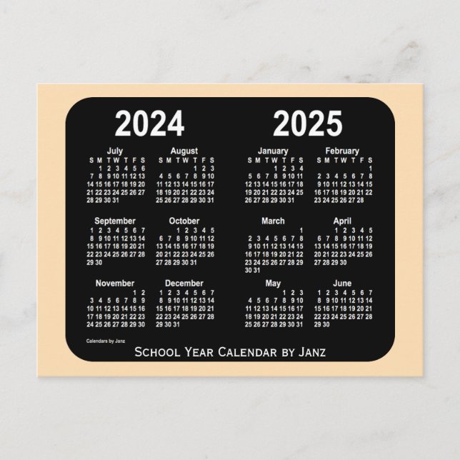 Cartão Postal 2024-2025 Calendário escolar do Wheat Neon Mini, d (Frente)
