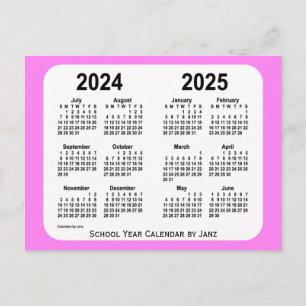 Cartão Postal 2024-2025: Violet Mini School Calendar