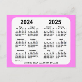 Cartão Postal 2024-2025: Violet Mini School Year Calendar