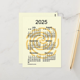 Cartão Postal 2025 Dias Ensolarados Calendário Mini de 6 Meses p