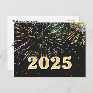 Cartão Postal 2025,Feliz ano novo!Natal para Feliz de Firework