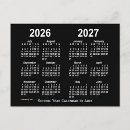 Cartão Postal 2026-2027 Calendário da Escola Branca Neon, de Jan