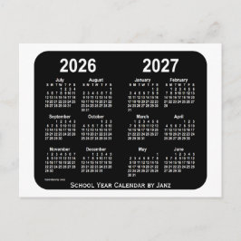 Cartão Postal 2026-2027 Calendário da Escola Neon Branca de Janz