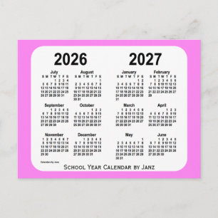 Cartão Postal 2026-2027: Violet Mini School Calendar