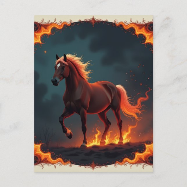 Cartão Postal „2026 – Das Jahr des Feuerpferds“8 (Frente)