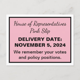 Cartão Postal 2026 Eleição Pink Slip House dos Representantes