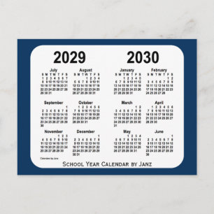 Cartão Postal 2029-2030 Caixa de Polícia Calendário Azul da Esco