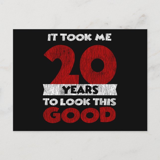 Cartão Postal 20 Anos Fiz Aniversário Fiquei Bem Na Foto De 20 A (Frente)