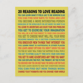 Cartão Postal 20 Motivos para o Amor Ler Livros Cartão-Postal