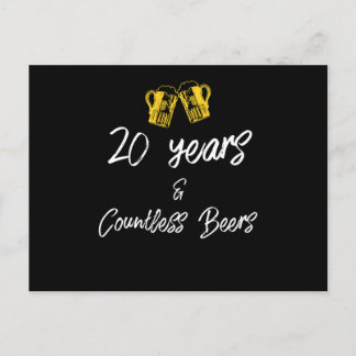 Cartão Postal 20Th Wedding Anniversary Design Funny Husband Love