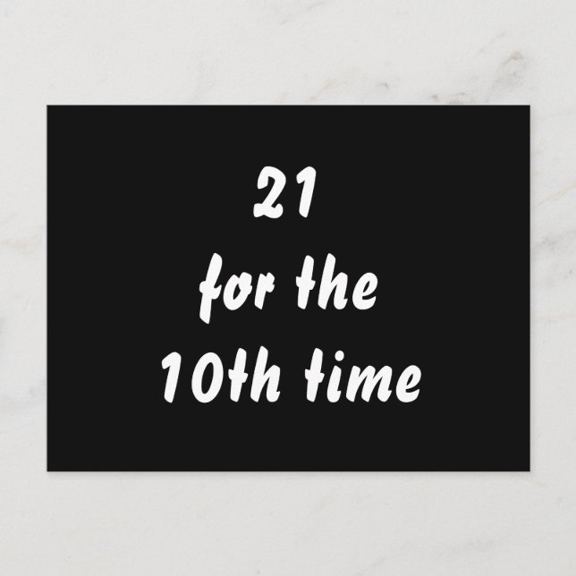 Cartão Postal 21 pela décima vez. aniversário de 30 anos. Preto  (Frente)
